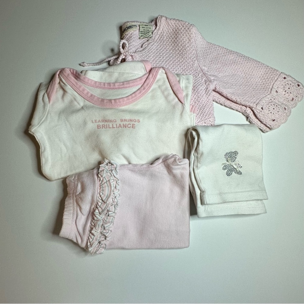 Pink and White Baby Outfit Set
